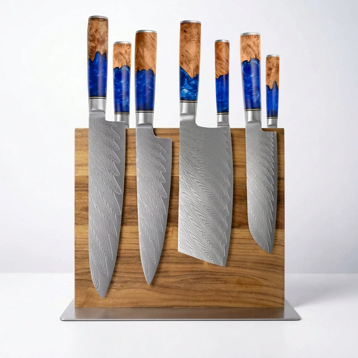 Double-sided wooden knife block