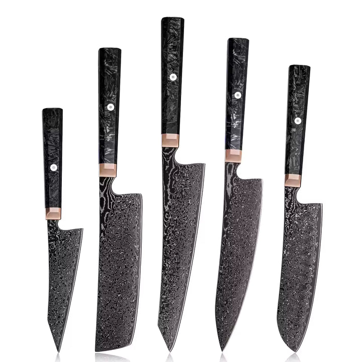 Set de 5 Couteaux - Fibre de Carbone Japonaise