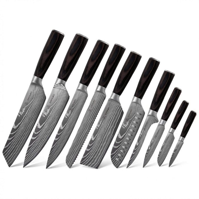 Set de 10 couteaux Ibuki 息 — Manche Châtaigne