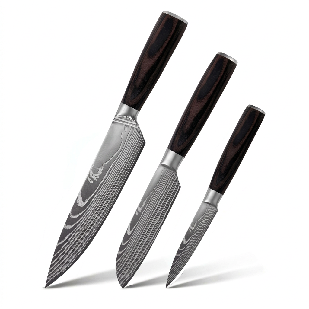 Set of 3 Japanese Knives - Chef Tanaka