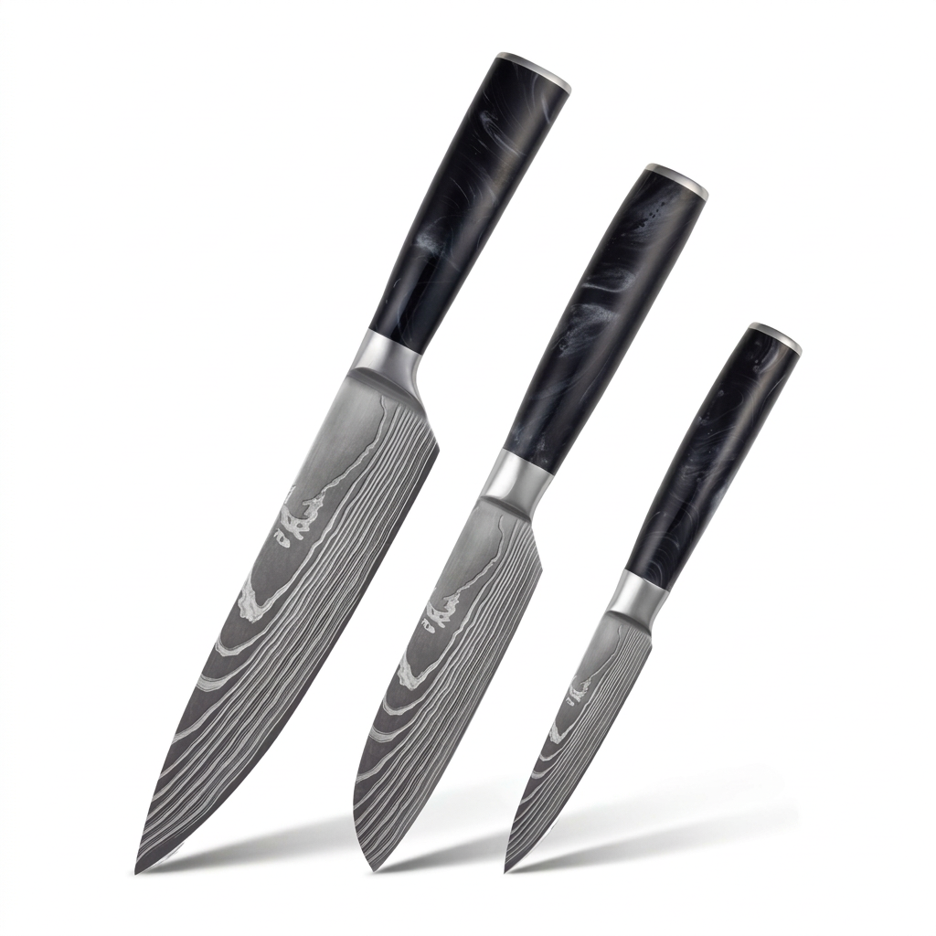 Set of 3 Japanese Knives - Chef Tanaka