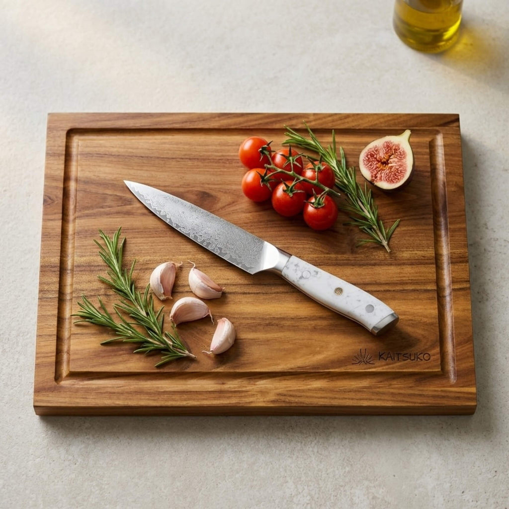 Planche à découper en bois de teck - 33x24cm