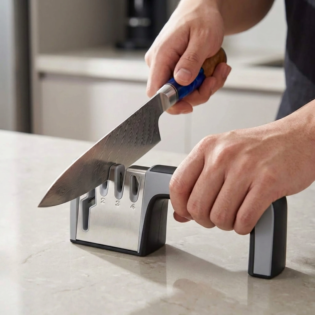 Premium Sharpener - 4 Slots - Stainless Steel