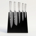 Black magnetic knife block - stainless steel base