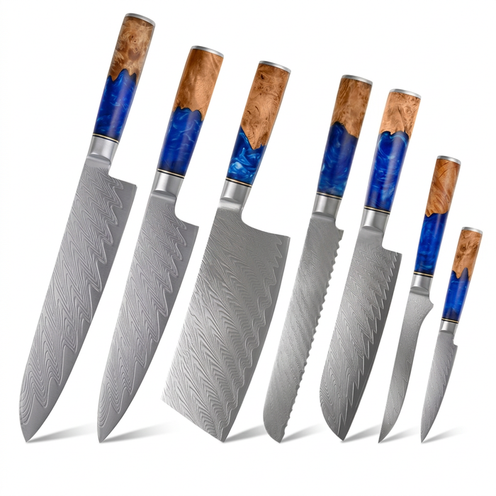 Set of 7 Japanese Knives - Yellow Sea Series