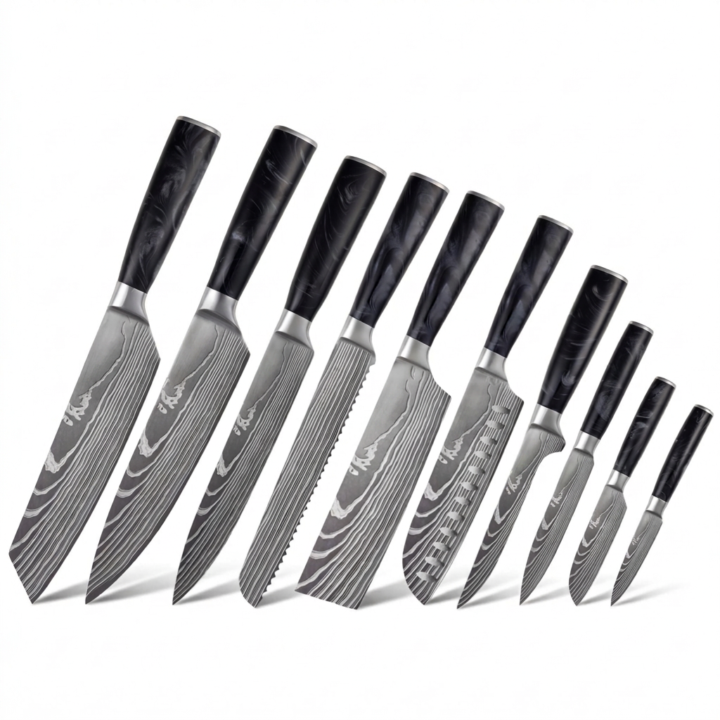 Set of 10 Japanese knives - Chef Tanaka