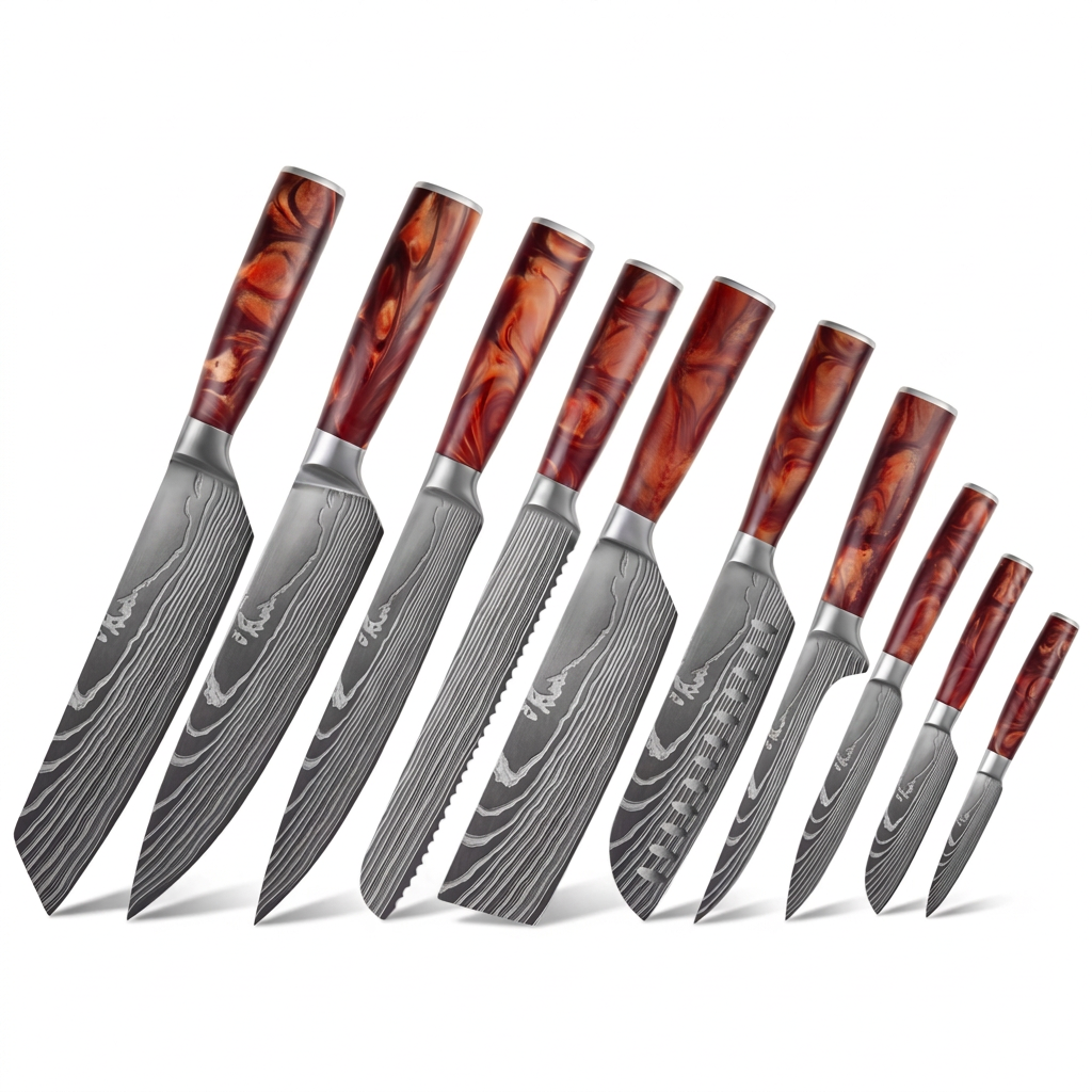 Set of 10 Japanese knives - Chef Tanaka