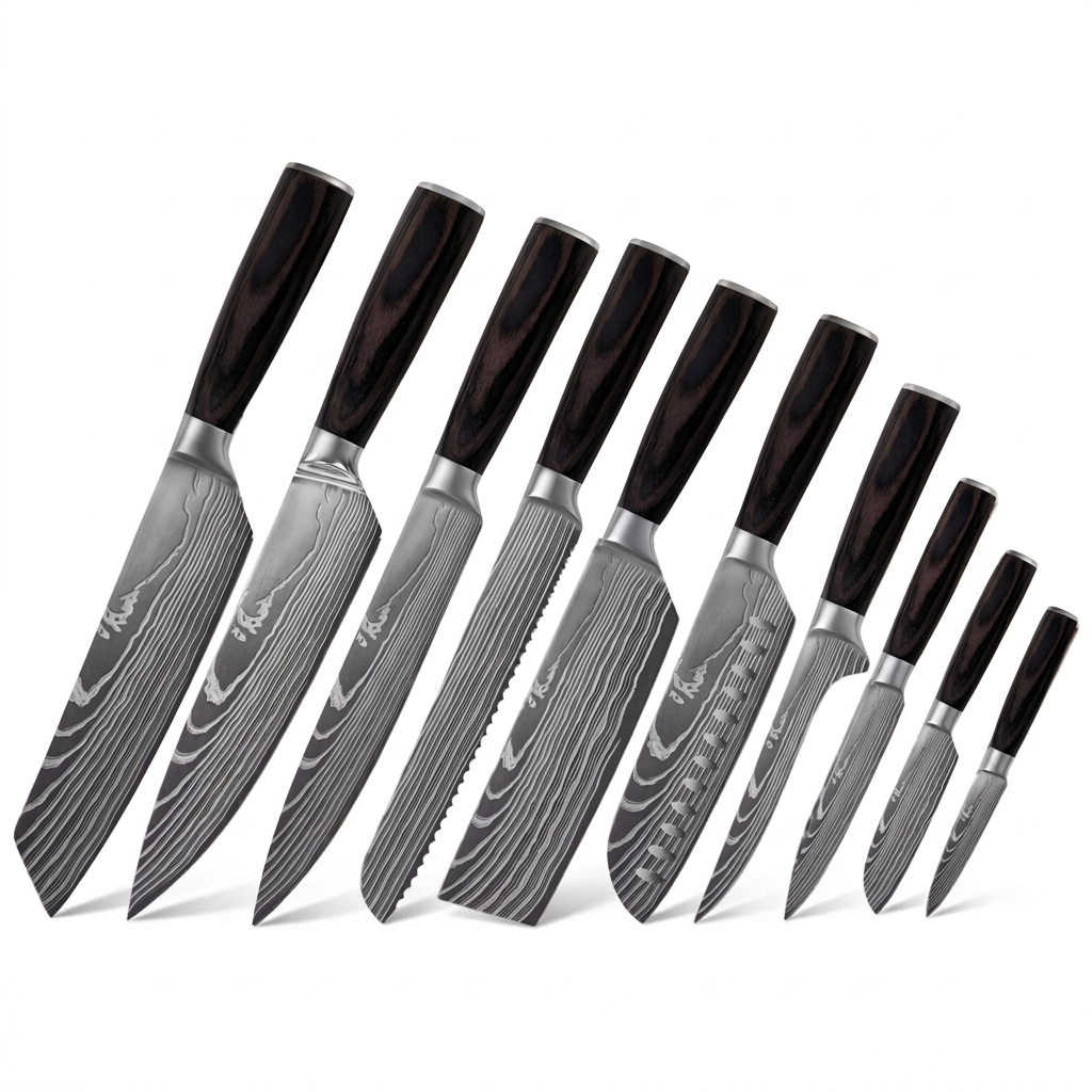 Set of 10 Japanese knives - Chef Tanaka